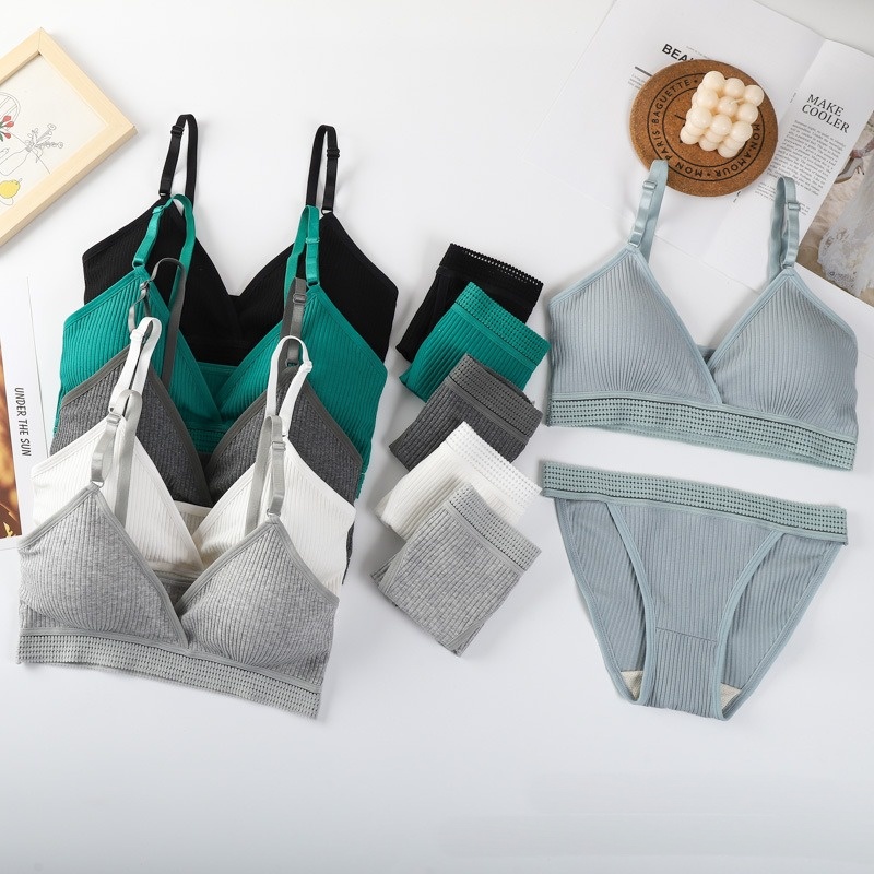 Bralette Triangle Set - Femmes Sexy col en v rembourré