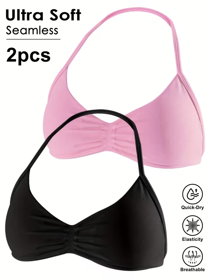 Crop Top Crochet - Lot de 2 débardeurs de sport