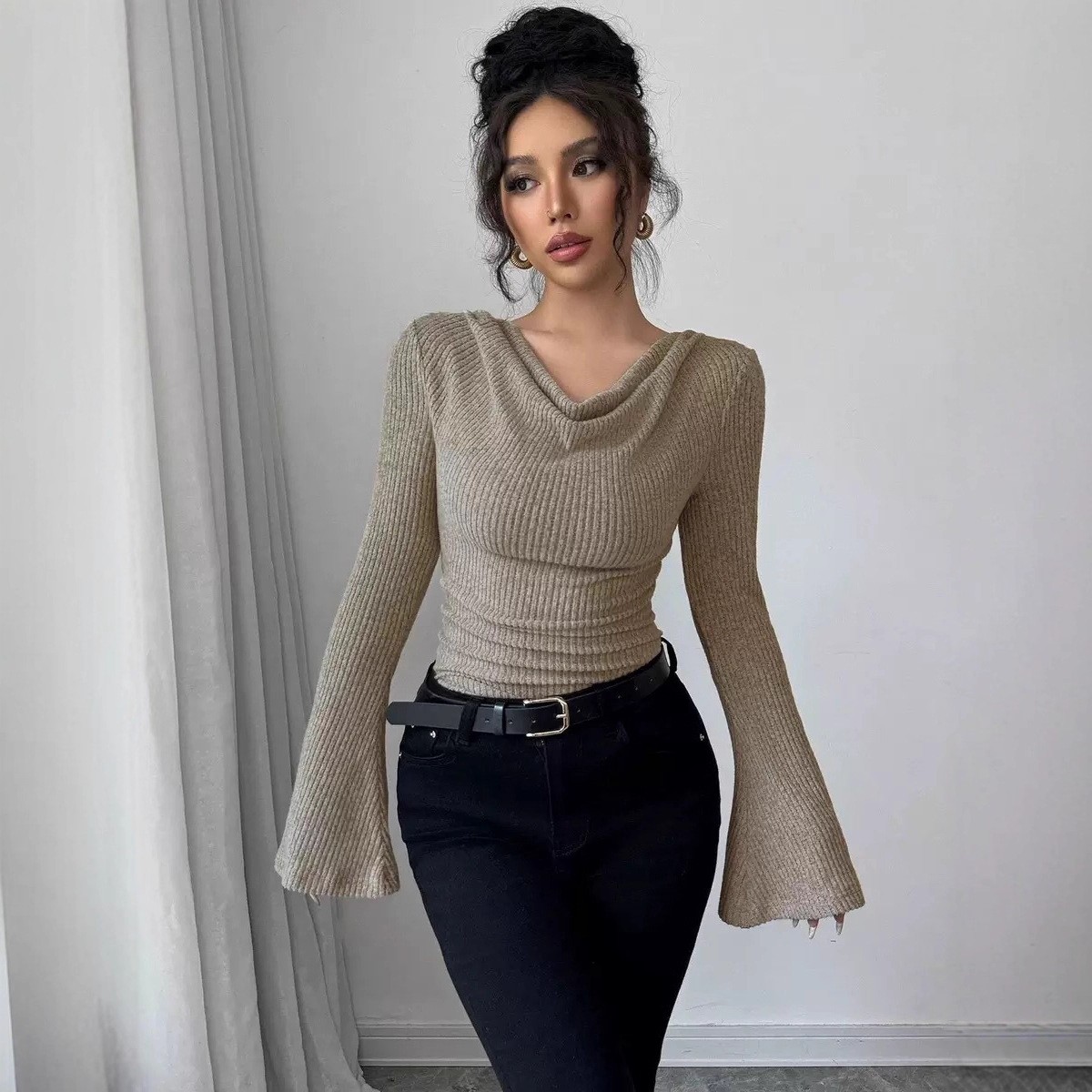 Blouse pour femme à manches lo - Blouse Off Shoulder avis et prix