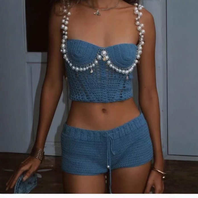 Ensemble deux pièces Sexy pour - Crop Top Crochet avis et prix