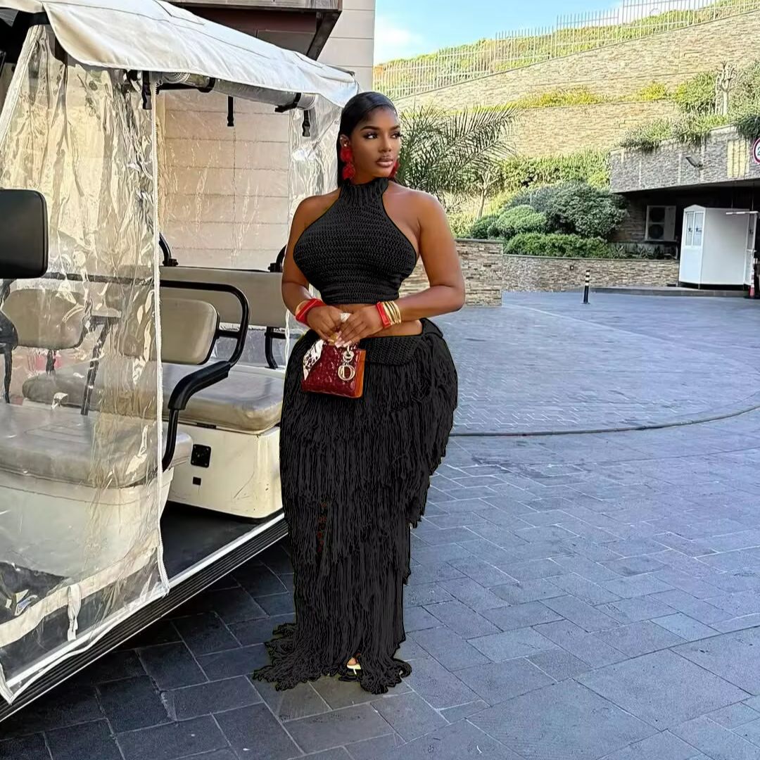 Ensemble 2 pièces jupe et robe - Maxi Dress Halter avis et prix