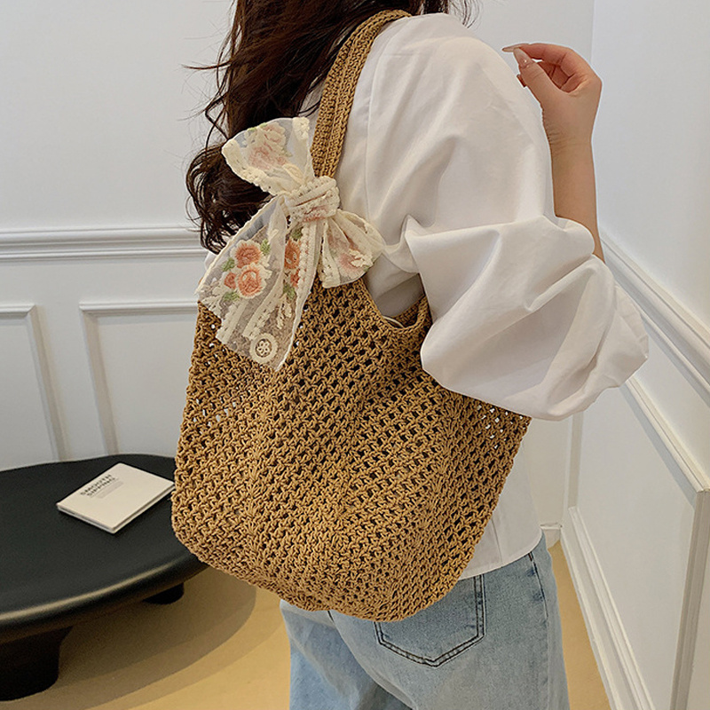 Sac fourre-tout d'été en dente - Crochet Bag Raffia avis et prix