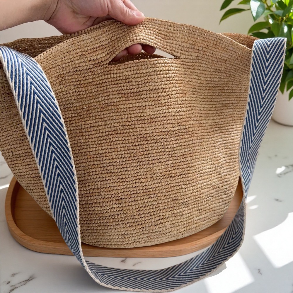 Nouveau sac seau en raphia arc - Crochet Bag Raffia avis et prix