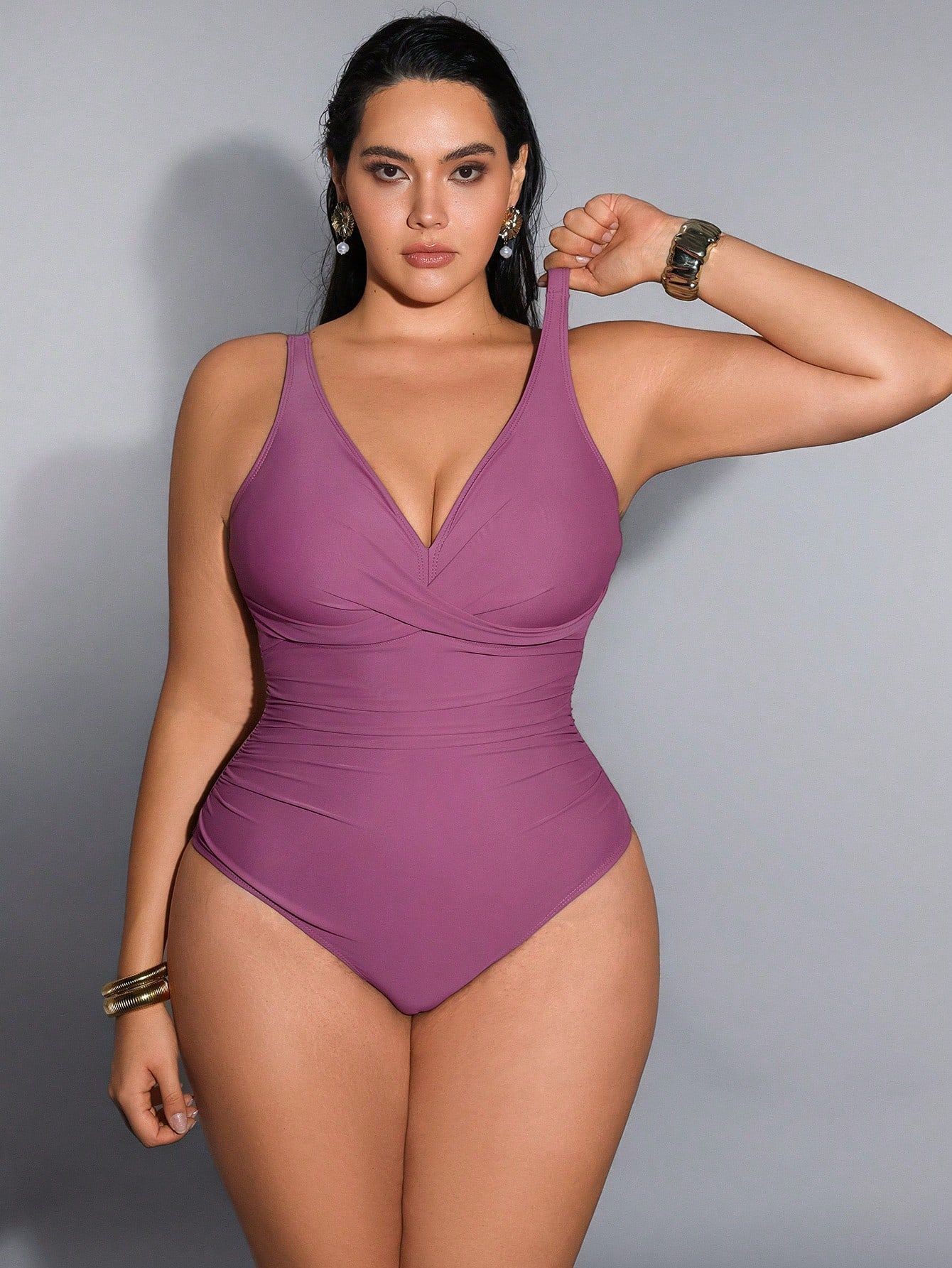 Maillot de bain femme grande t - Swimsuit Bikini Ruched avis et prix