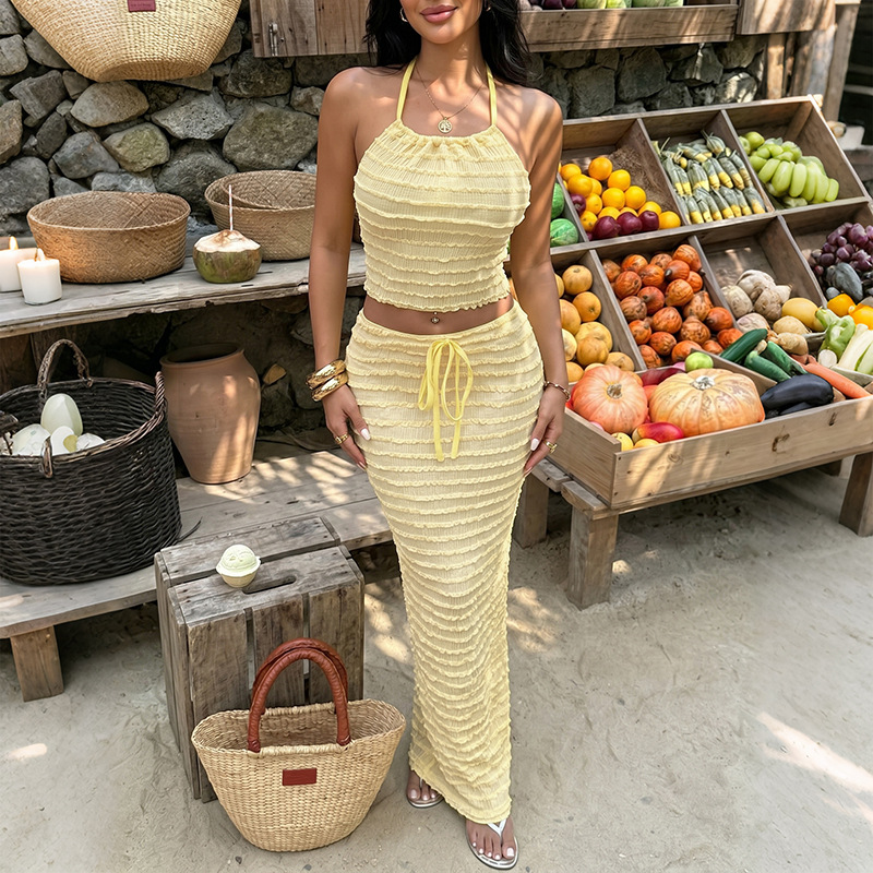 Ensemble deux pièces jupe et h - Maxi Dress Halter avis et prix