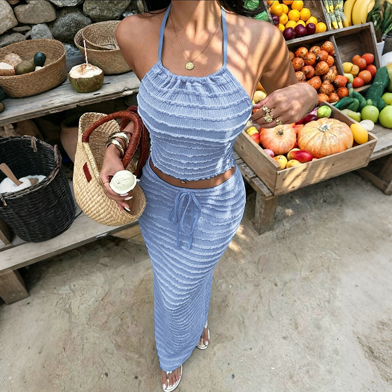 Ensemble deux pièces jupe et h - Maxi Dress Halter avis et prix
