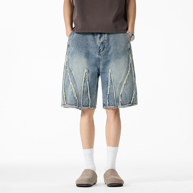 Shorts en jean baggy pour homm - Shorts Denim Frayed avis et prix