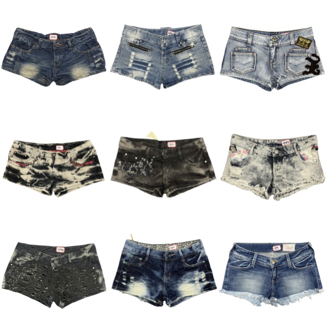 Taille basse Denim pantalons c - Shorts Denim Frayed avis et prix
