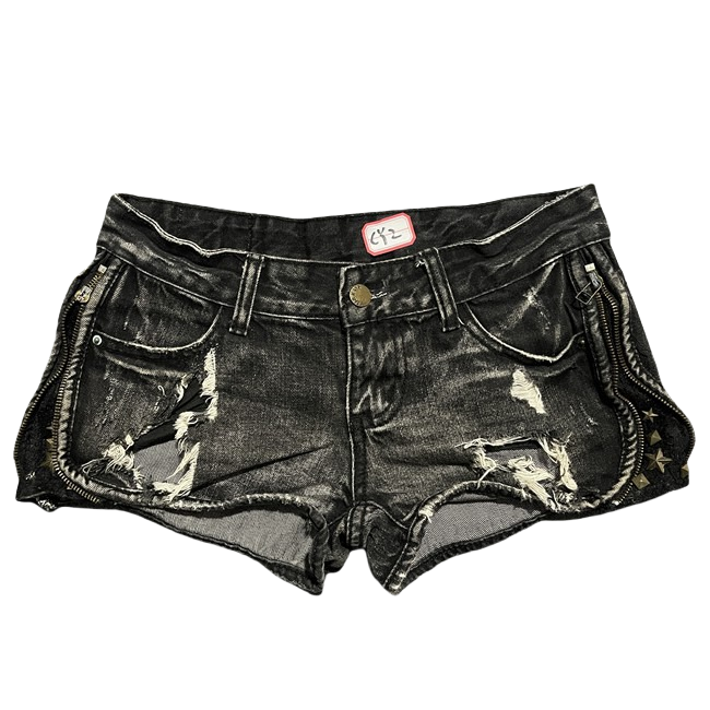 Taille basse Denim pantalons c - Shorts Denim Frayed avis et prix