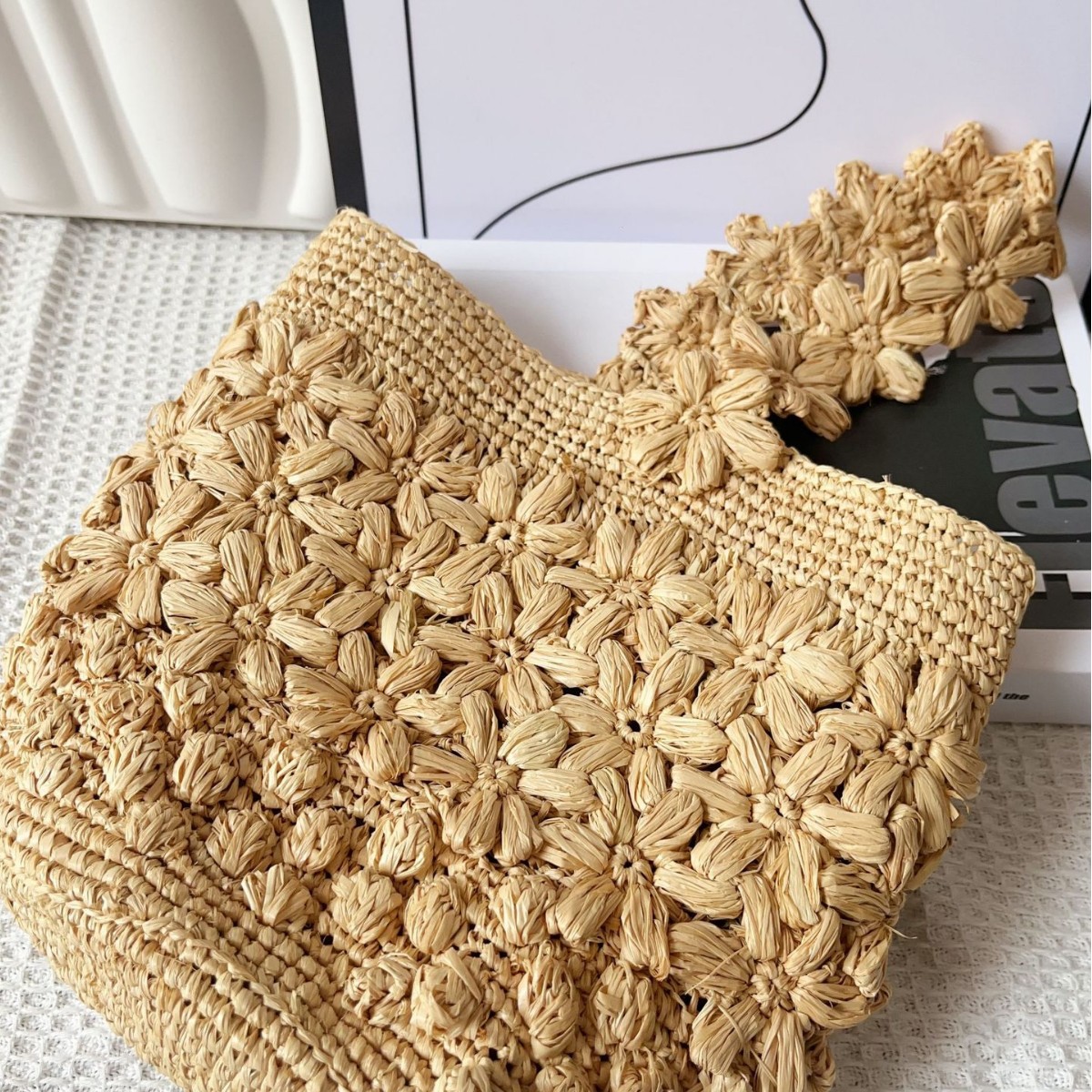 Sac seau en raphia tressé pour - Crochet Bag Raffia avis et prix